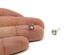 Brass Stud Earrings, 8 Crystal Rhinestone Beads Brass Stud Earrings Brass Setting for SS24 - 5.3mm SS24 D1302