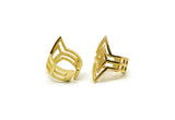 Gold Ring, Gold Plated Brass Diamond Shape Adjustable Rings Q0286