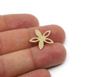 Brass Flower Charm, Raw Brass Flower Charms, Charm Pendants, Earring Findings (19/14x0.80mm) SMP3300