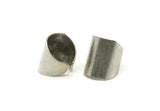 Silver Knuckle Ring, 2 Antique Silver Plated Brass Adjustable Ring Setting - 19mm Bs-1304 H0448
