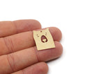 Brass Bear Charm, 6 Raw Brass Bear Shaped Charms With 1 Hole, Findings (25x18.5x0.60mm) SMP2965