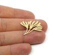 Brass Leaf Charm, Raw Brass Branch Charms With 1 Loop, Charm Pendants (30x28x0.80mm) SMP3116