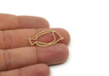 Brass Fish Charm, Raw Brass Fish Charms, Findings, Customized Jewelries (16x30x0.60mm) SMP3232