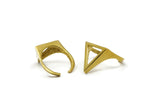 Brass Triangle Ring, 2 Raw Brass Adjustable Triangle Ring N0055