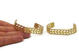 Brass Chevron Cuff, Raw Brass Chevron Bracelet Blank Bangle (12x145x0.8mm) T105