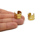 Geometric Ring Setting - 5 Raw Brass Adjustable Geometric Ring Settings (16x17mm) 23 Gauge MN23