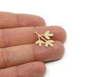 Custom Leaf Charms for Jewelry Making, Personalized Brass, Copper, Stainless Steel Branch Pendant With 1 Loop, Nature (25x20mm) SMP3145