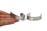 Steel Chevron Cuff - Stainless Steel Chevron Bracelet Blank Bangle (15x145x0.8mm) BRC128