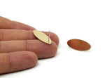 Brass Oval Earring, 6 Raw Brass Tiny Oval Shaped Stud Earrings (27x10x0.80mm) SMP3277 - KAYNAKLI