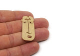 Brass Face Charm, Raw Brass Face Charms, Earring Findings, For Jewelry Making SMP2858