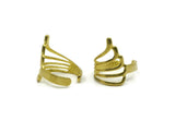 Brass Wing Ring, 2 Raw Brass Adjustable Wing Rings N0070