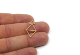 Brass Triangle Charm, 10 Raw Brass Triangle Charms, Geometric Findings (29x13.5x0.80mm) SMP3039