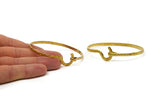 Hand Hammered Cuff, Raw Brass Hand Hammered Cuff Bracelet Bangle (70x60x4mm) BRC045