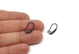 Black Ear Hooks, 6 Oxidized Black Brass Earring Wires, Earring Hooks (20x12mm) BS 1818