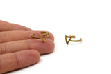 Open Triangle Ring - 5 Raw Brass Triangle Rings - Pad Size 6mm Mn64