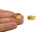 Brass Adjustable Ring, 5 Raw Brass Adjustable Rings - (19mm) Mn34
