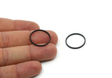 Black Circle Connector, 12 Oxidized Black Brass Circle Connectors, Findings (22x1.5x0.80mm) A5582