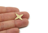Custom North Star Charms for Jewelry Making, Personalized Brass, Copper, Stainless Steel Star Pendant With 1 Loop (25x23mm) SMP3136
