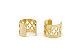 Gold Boho Ring, Gold Plated Brass Adjustable Ring Settings - 16-17mm / 23 Gauge Mn25 Q0313