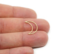 Moon Charm, Raw Brass/Stainless Steel/Raw Copper Crescent Moon Charms, Findings (18x6x0.80mm) SMP3369