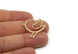 Brass Bird Charm, Raw Brass Bird Shaped Charms, Findings (31x22x0.60mm) SMP3235