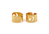 Gold Ring, Gold Plated Brass Adjustable Chevron Rings A0883 Q0315