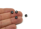 Gunmetal Bead, 8 Gunmetal Plated Brass Black Diamond Crystal Rhinestone Prong Setting 4 Hole Slider SS29 F131