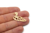 Brass Duck Charm, 4 Raw Brass Duck Charms, Blank Findings (22x32.5x0.60mm) SMP2937