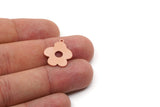 Copper Flower Charm, 6 Raw Copper Flower Charms With 1 Loop, Earring Findings (20x17x0.80mm) SMP2894