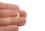 Moon Charm, Raw Brass/Stainless Steel/Raw Copper Crescent Moon Charms With 1 Hole, Findings (16.5x4.5x0.80mm) SMP3364