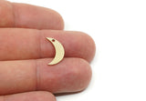 Moon Charm, Raw Brass/Stainless Steel/Raw Copper Crescent Moon Charms With 1 Hole, Findings (16.5x4.5x0.80mm) SMP3367