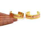 Brass Copper Bracelet, Raw Brass And Copper Cuff Bracelet Bangle (150x12x0.80mm) BRC209