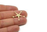 Custom Star Charms for Jewelry Making, Personalized Brass, Copper, Stainless Steel Star Pendant With 1 Loop (25x25mm) SMP3140