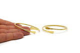 Hand Hammered Cuff, Raw Brass Hand Hammered Cuff Bracelet Bangle (68x3mm) V080