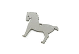Steel Horse Charm, 8 Stainless Steel Horse Charms With 1 Hole, For Jewelry Making (26x30x0.80mm) SMP3098