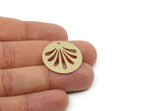 Customized Charm, For Jewelry Making Brass/Steel/Copper Geometric Shaped Flower Charm With 1 Hole, Round Personalized Jewelry (25mm) SMP3190