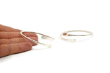 Silver Arm Cuff, Silver Tone Brass Hammered Cuff Bracelet Bangles (67x3mm) BRC196