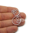 Steel Flower Charm, 6 Stainless Steel Infinity Shaped Charms With 1 Loop, Findings (42.5x29x0.80mm) SMP3052
