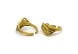 Brass Adjustable Ring, 2 Raw Brass Adjustable Rings N0007
