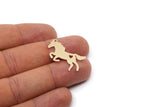 Brass Horse Charm, 8 Raw Brass Horse Charms With 1 Loop, For Jewelry Making (30x16x0.60mm) SMP2994