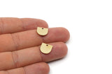 Brass D Shaped Charm, Raw Brass D Shaped Charms With 1 Hole, Earrings, Findings (11x11x1mm) SMP2972
