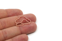 Copper Cloud Charm, 4 Raw Copper Cloud Shaped Charms With 1 Loop, Earring Charms (21x25.5x0.80mm) SMP2903