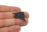 Black Tulip Charm, 4 Oxidized Black Brass Tulip Charms With 1 Loop, Pendant Charms (37x26x0.60mm) A3409