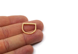 D Shape Rings, 2 Gold Plated Brass D Shape Connectors, Rings (19x20x2mm) N0208 Q0458