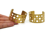 Swiss Cheese Bracelet, Raw Brass Cuff Bracelets (150x37x0.80mm) Brc114