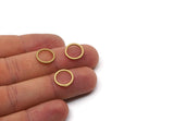 12mm Circle Connectors, 24 Raw Brass Circle Connectors (12x1.2x1.2mm) N0442