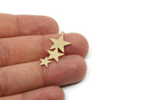 Brass Star Charm, Raw Brass Star Charms With 1 Loop, Charm Pendants, Findings (30x15x0.60mm) SMP3303