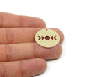 Customized Charm, For Jewelry Making Brass/Steel/Copper Geometric Shaped Moon Phases Charm With 1 Hole, Round Jewelry (25mm) SMP3174