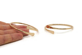 Gold Arm Cuff - Gold Plated Brass Hammered Cuff Bracelet Bangles (67x3mm) BRC196 BRC060 S346
