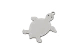 Steel Turtle Charm, 8 Stainless Steel Turtle Shaped Charms With 1 Loop, Earring Charm Findings (27x22x0.80mm) SMP2717